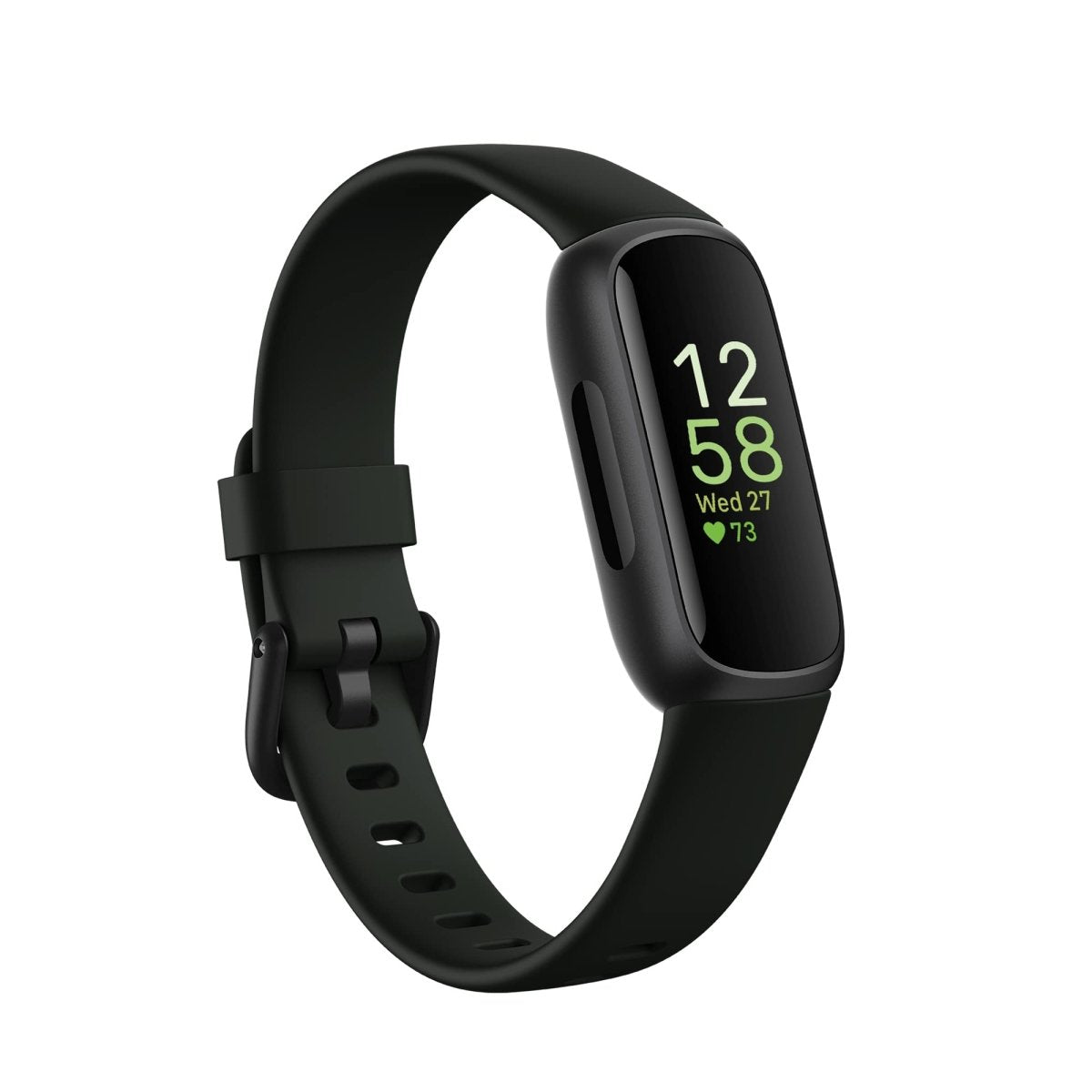 Craques Fitbit Inspire 3 fitness tracker in black with digital time and heart rate display