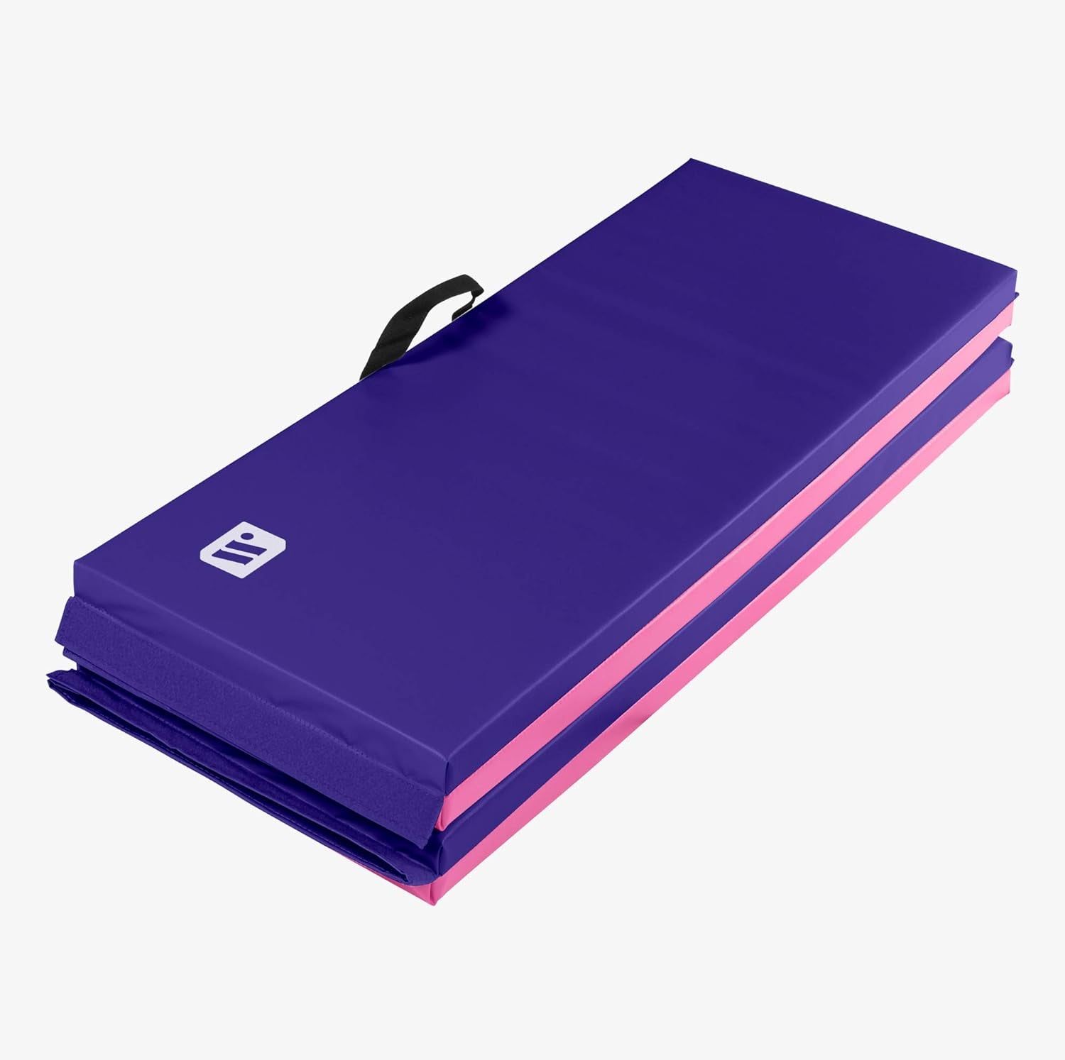 Craques foldable exercise mat for home in purple and pink with carrying handle