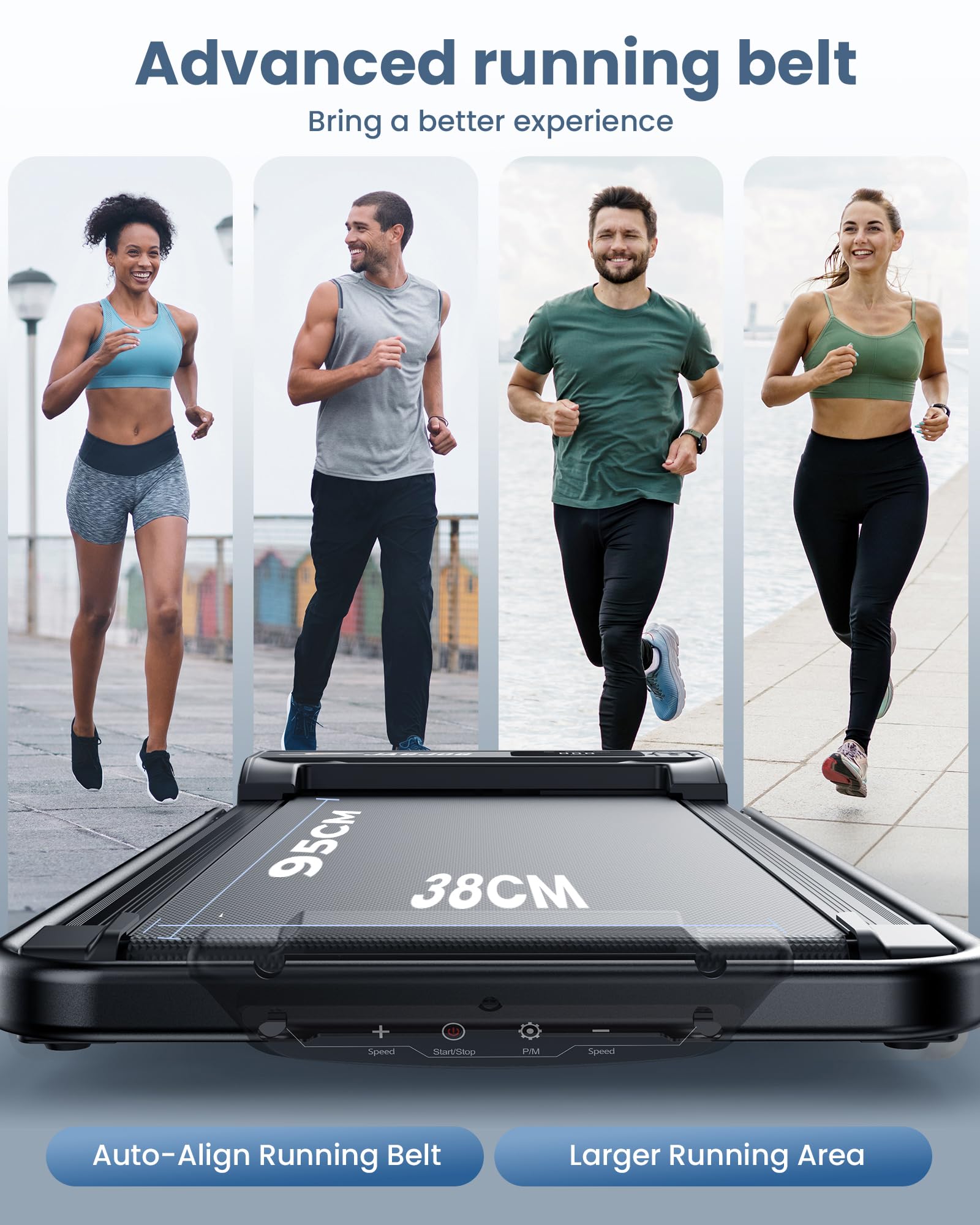 Craques foldable walking pad with handle bar featuring auto-align running belt and larger running area