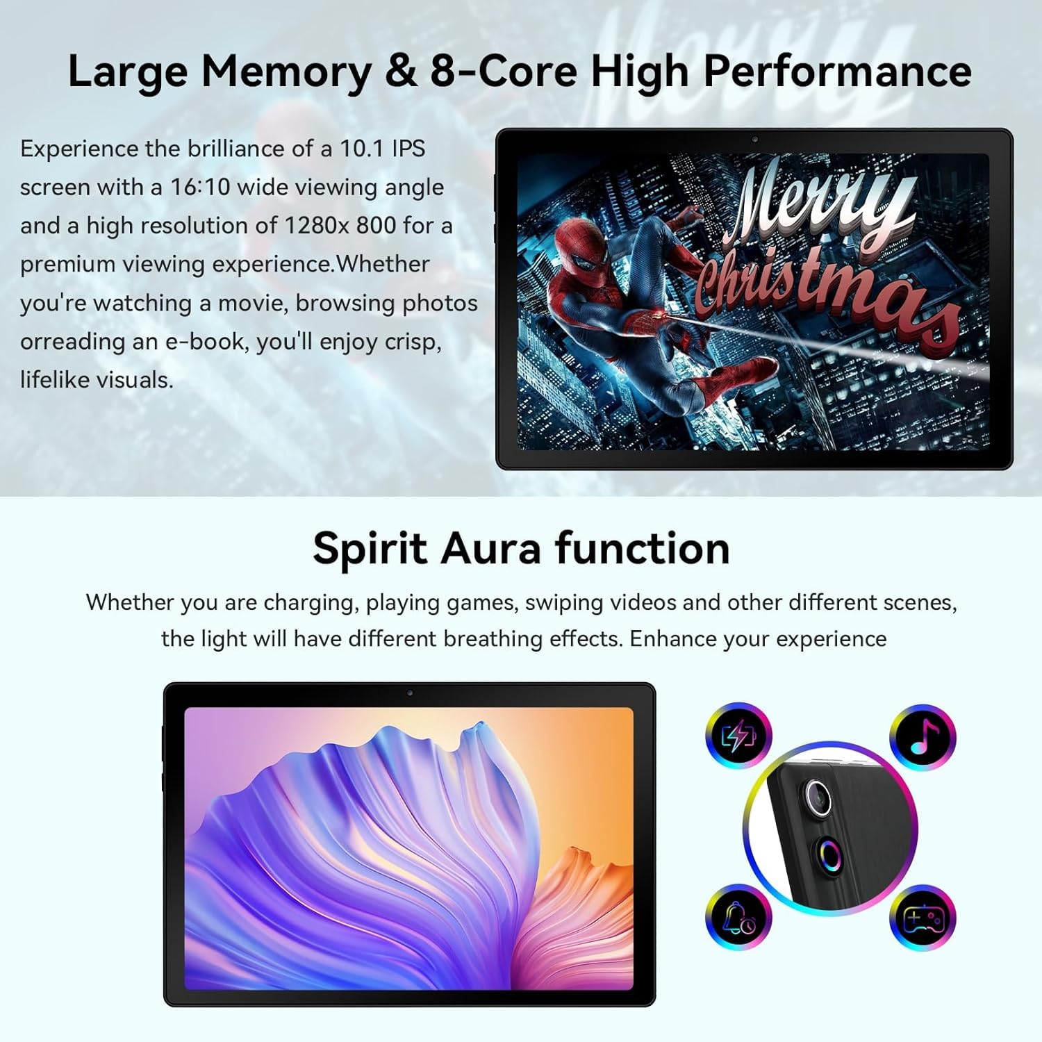 Craques Android 14 tablet 10 inch with 10.1 IPS screen and 8-core high performance processor