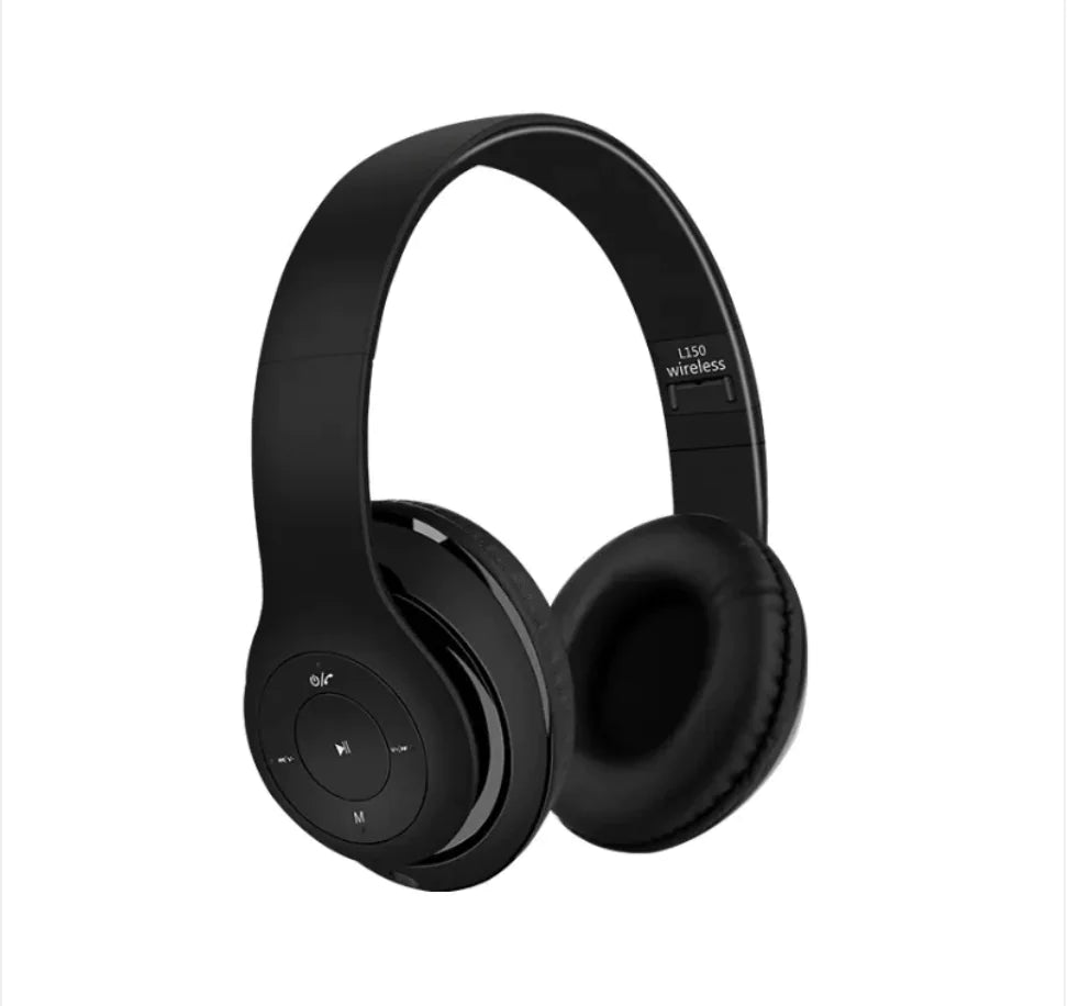 Craques black foldable bluetooth gaming headset with cushioned ear cups and wireless controls