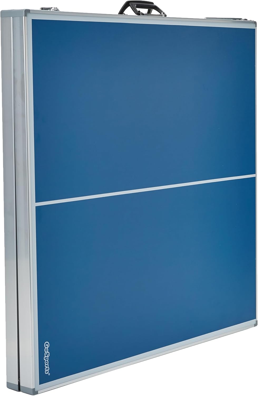 Craques portable table tennis set folded in compact blue carrying case with handle