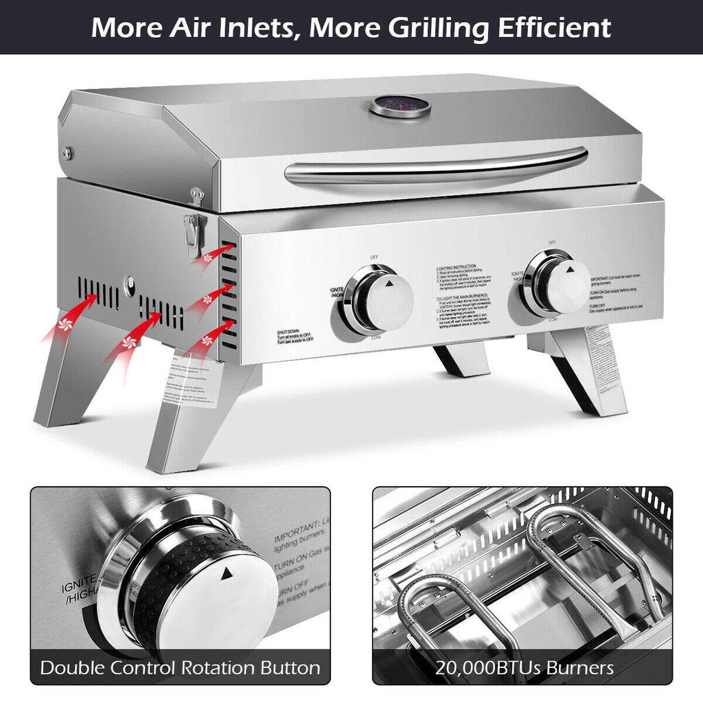 Craques Giantex propane grill 4 burner with double control rotation buttons and 20000 BTU burners