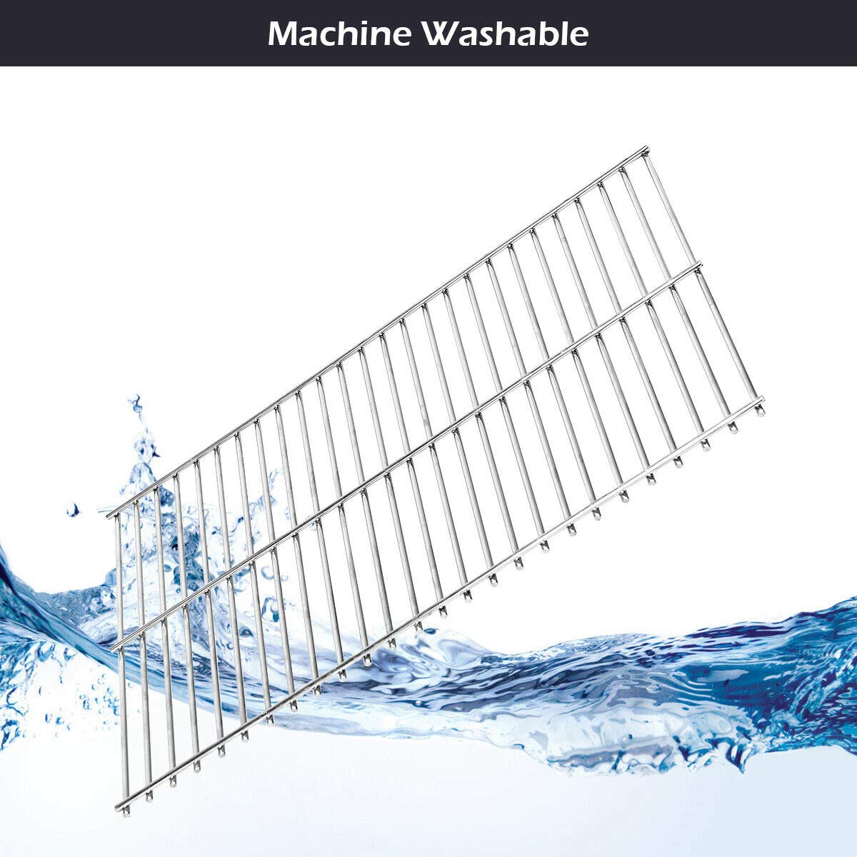 Machine washable stainless steel cooking grate for Giantex propane grill 4 burner with water splash background