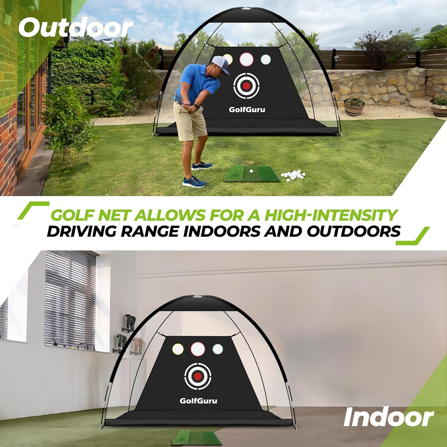 craques indoor golf practice net with target for high-intensity driving range use indoors and outdoors