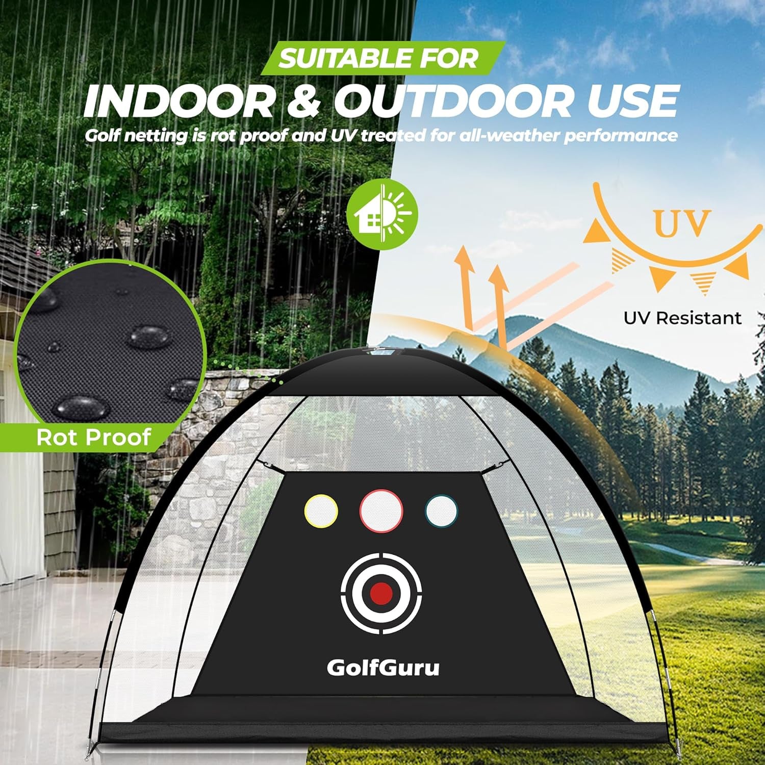 Craques indoor golf practice net suitable for indoor and outdoor use with rot proof and UV resistant features