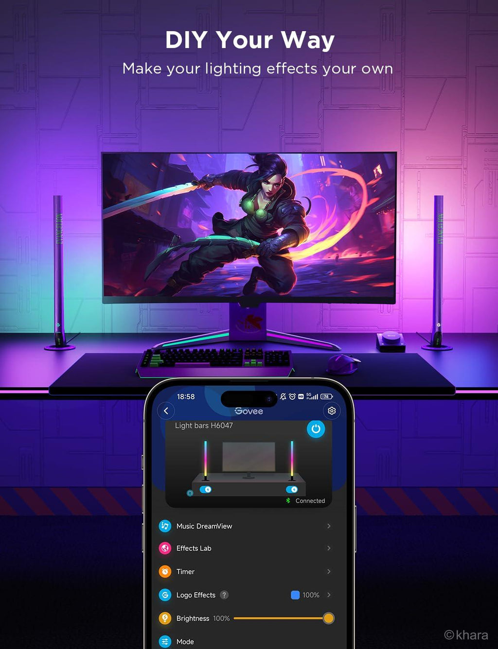 Craques RGBIC Gaming Light Bars with App Control