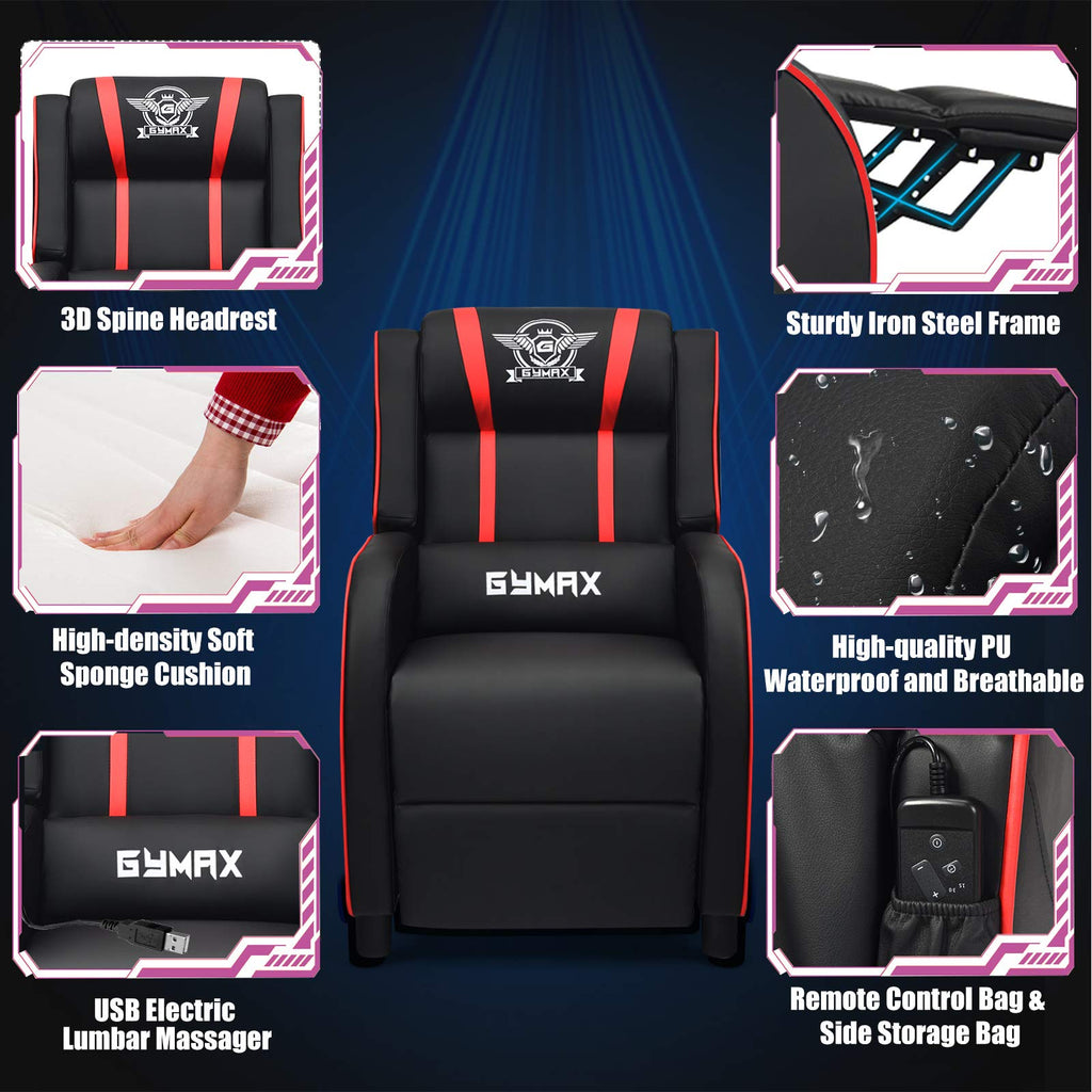 Craques Reclining Gaming Chair with Massage and Remote
