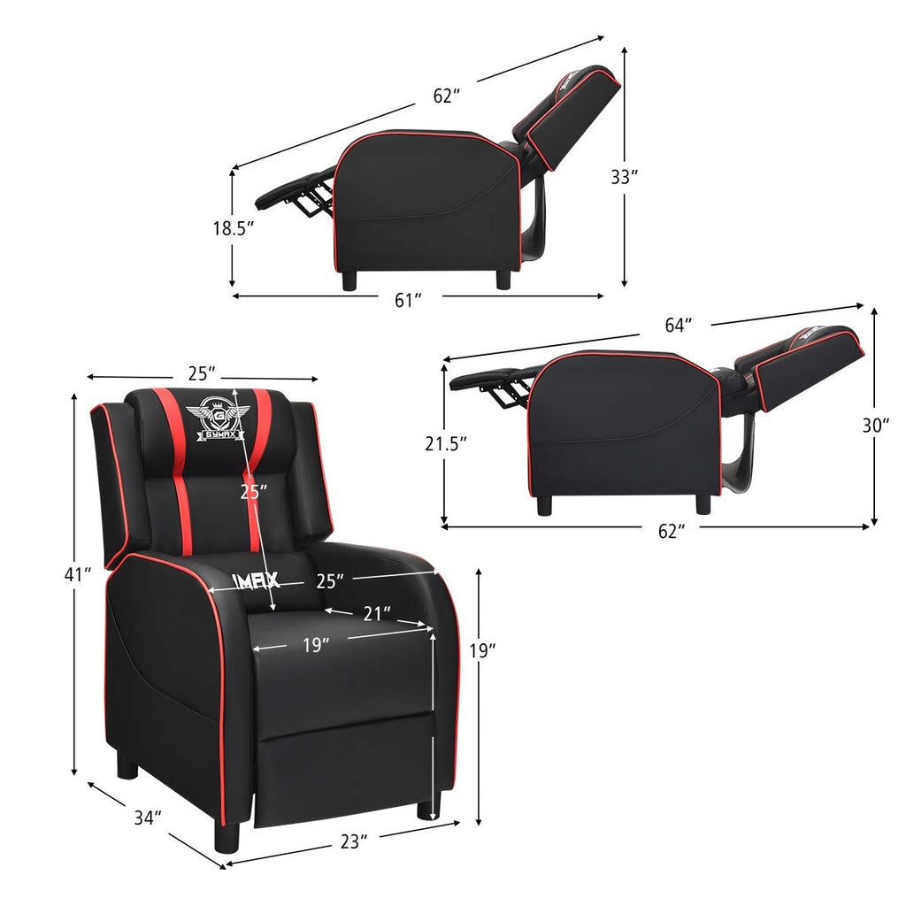 Craques Reclining Gaming Chair with Massage and Remote