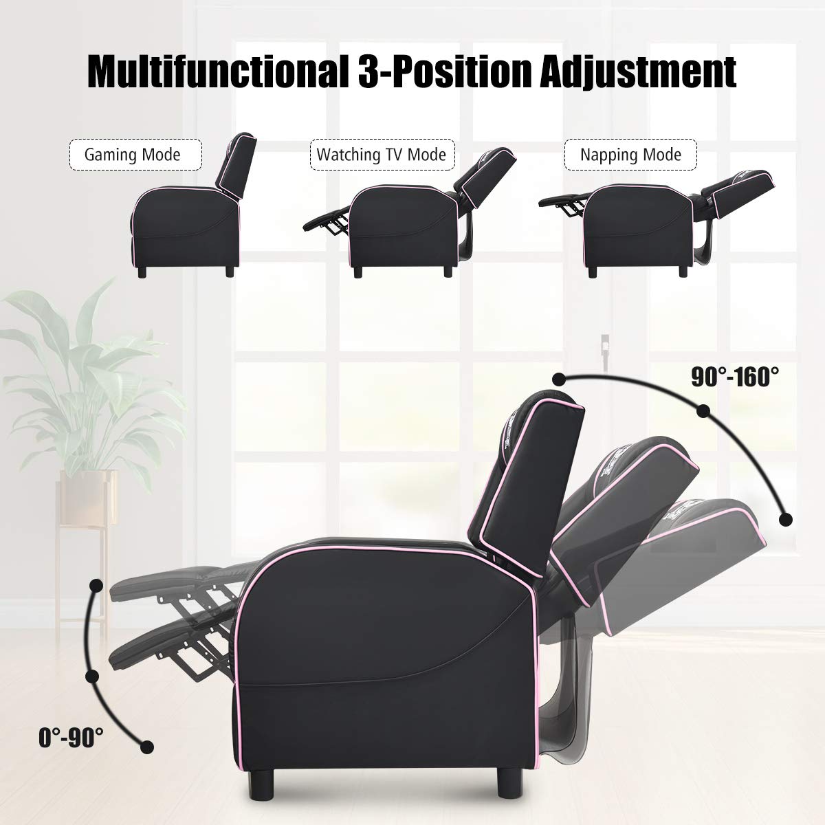 Craques Reclining Gaming Chair with Massage and Remote
