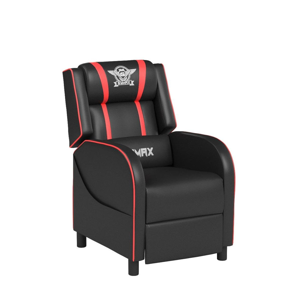 Craques massage gaming recliner chair in black with red accents and ergonomic design