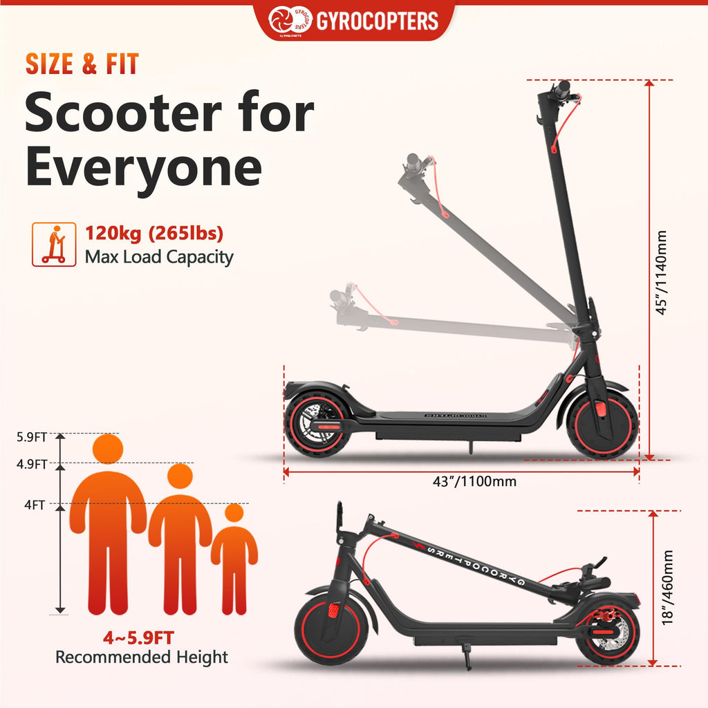 Electric scooter for adults by craques with 120kg max load, adjustable height, and foldable design