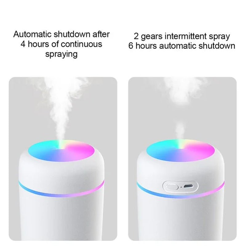 Craques portable mini humidifier with automatic shutdown and colorful LED light ring