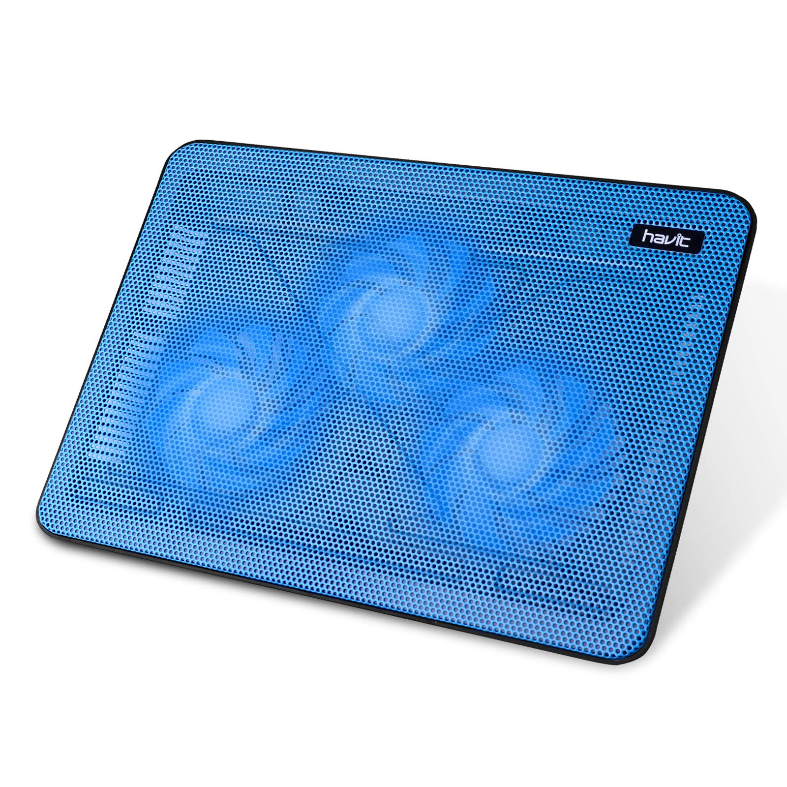 Havit laptop cooling pad blue with three cooling fans and mesh surface by craques