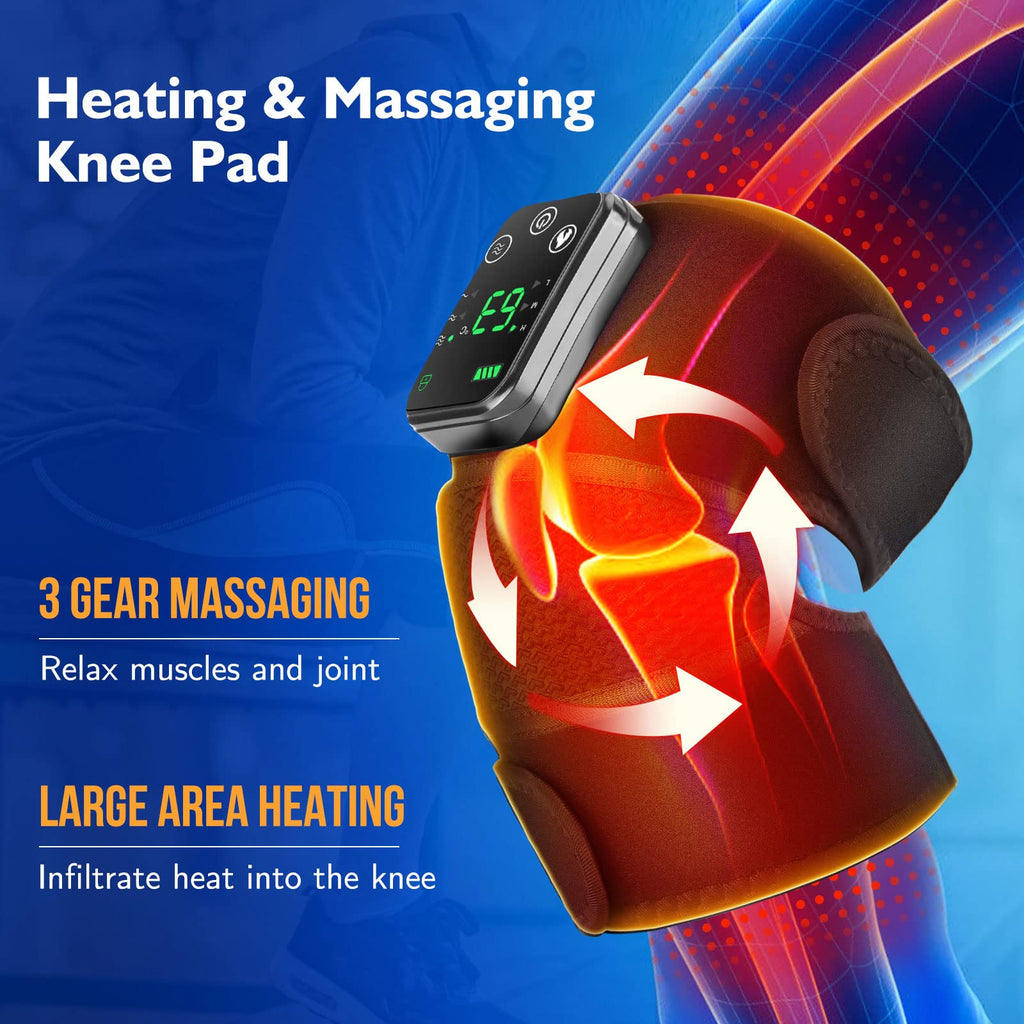 craques heated knee brace for pain relief with heating and massaging functions and adjustable control