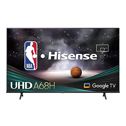 Hisense 50 inch 4K Smart TV with NBA branding and Google TV support in black frame