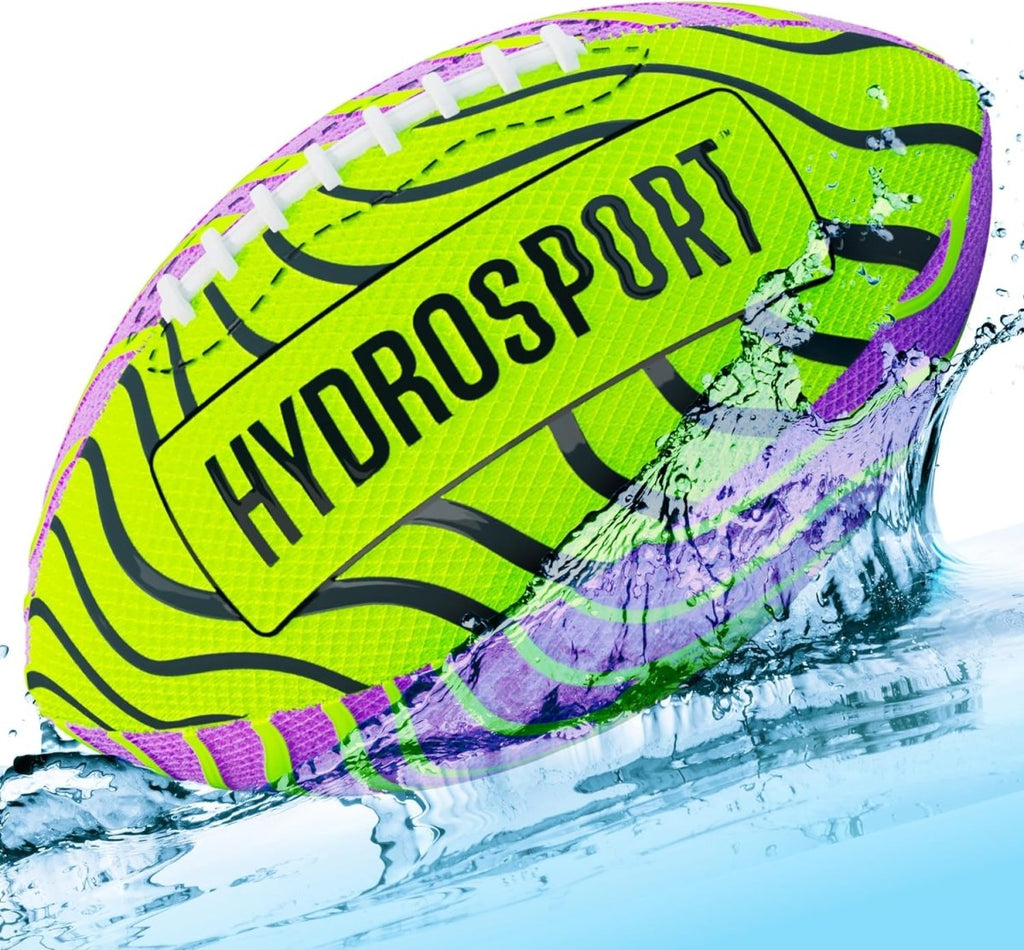 Craques Hydrosport water football ball in bright green and purple splashing into water