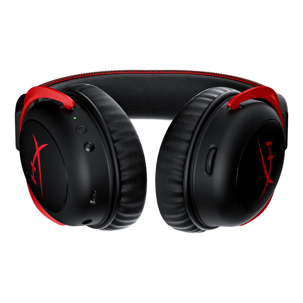 HyperX Cloud II gaming headset in black and red with padded ear cups and adjustable headband