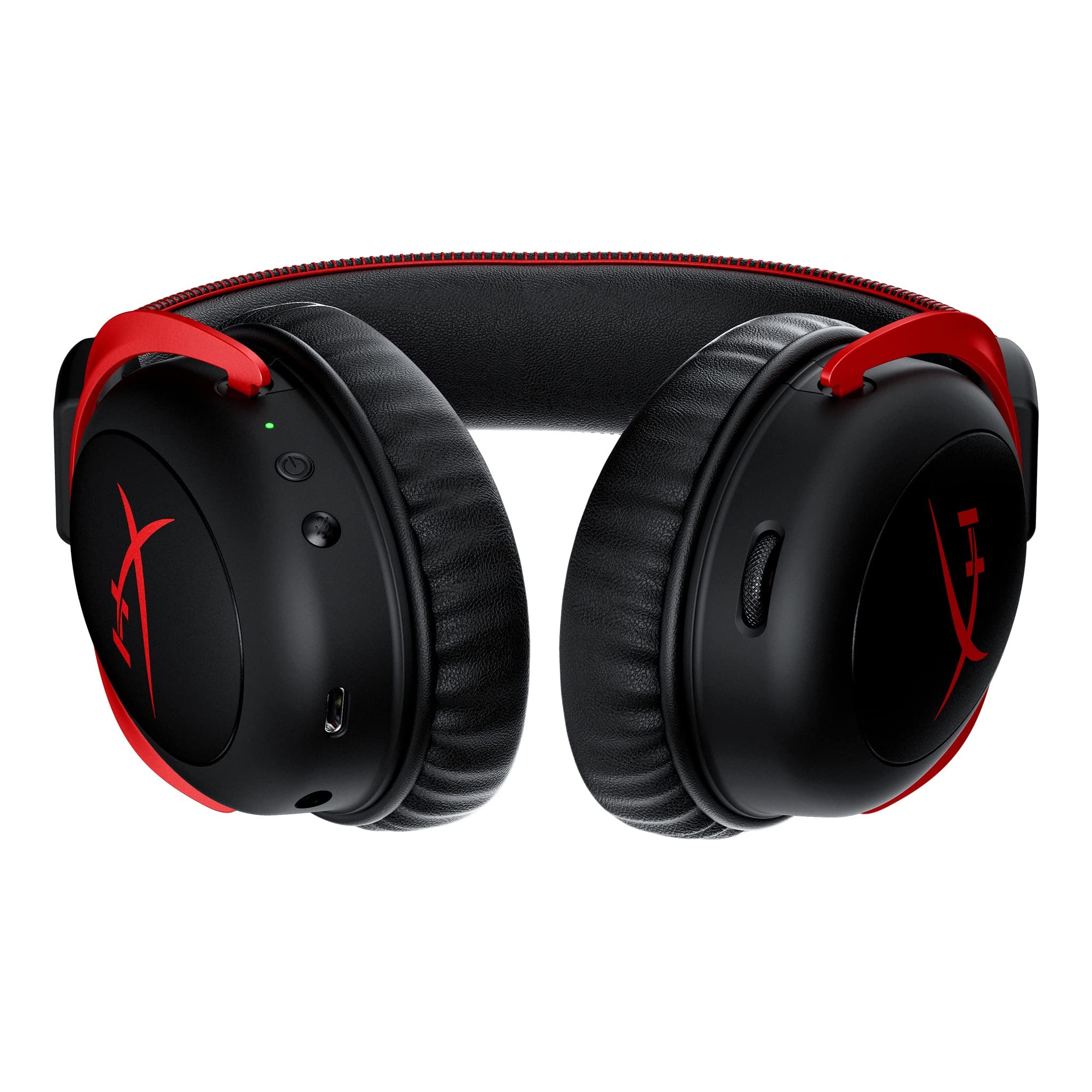 HyperX Cloud II gaming headset in black and red with padded ear cups and adjustable headband