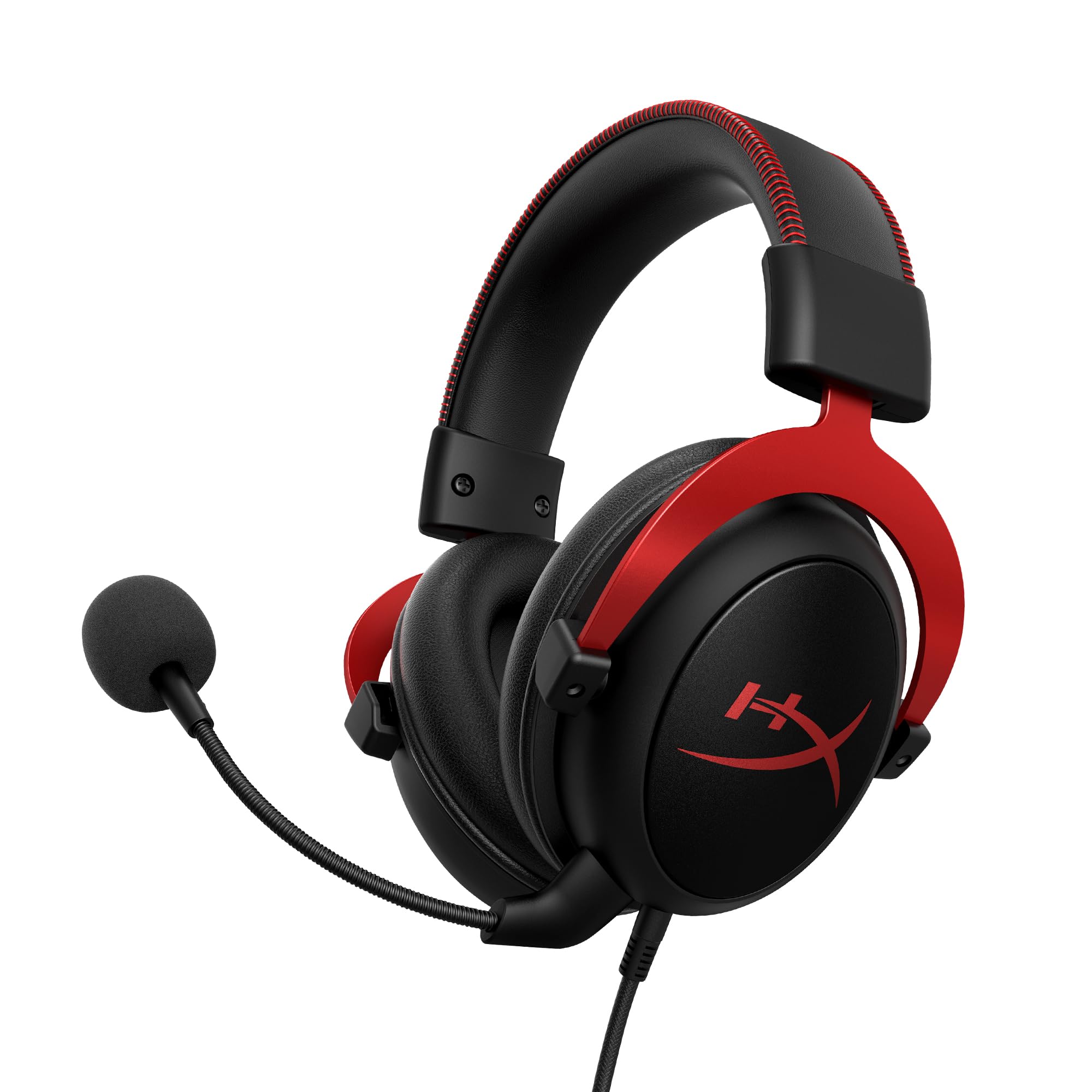 Craques HyperX Cloud II gaming headset in black and red with cushioned ear cups and adjustable microphone