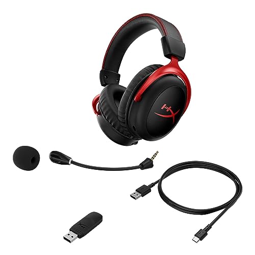 HyperX Cloud II gaming headset in black and red with detachable microphone 