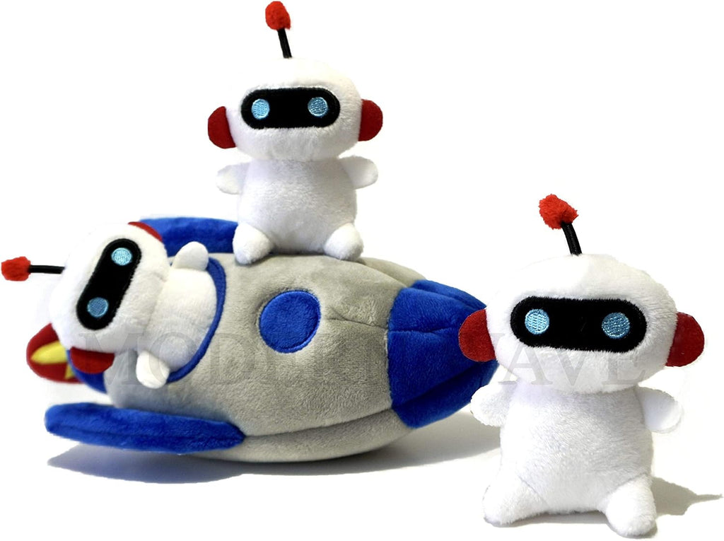Craques interactive dog puzzle toy set featuring plush robots and a soft rocket for playful dog engagement