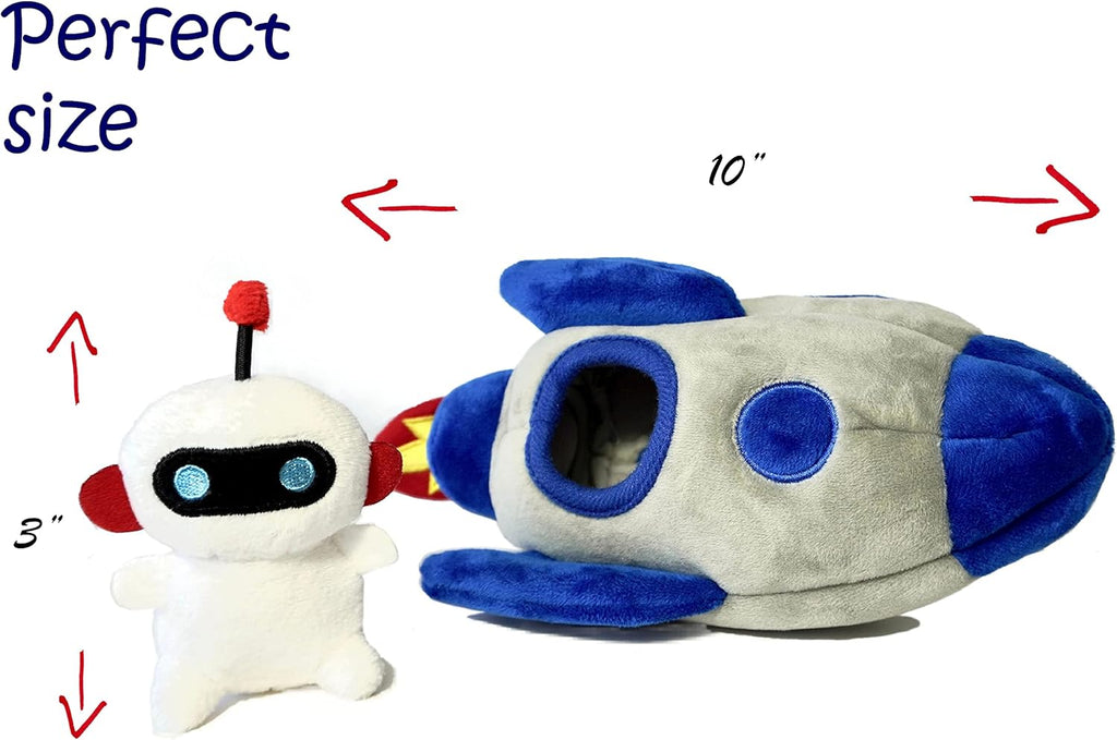 Craques interactive dog puzzle toy rocket ship with removable robot plush for pet play