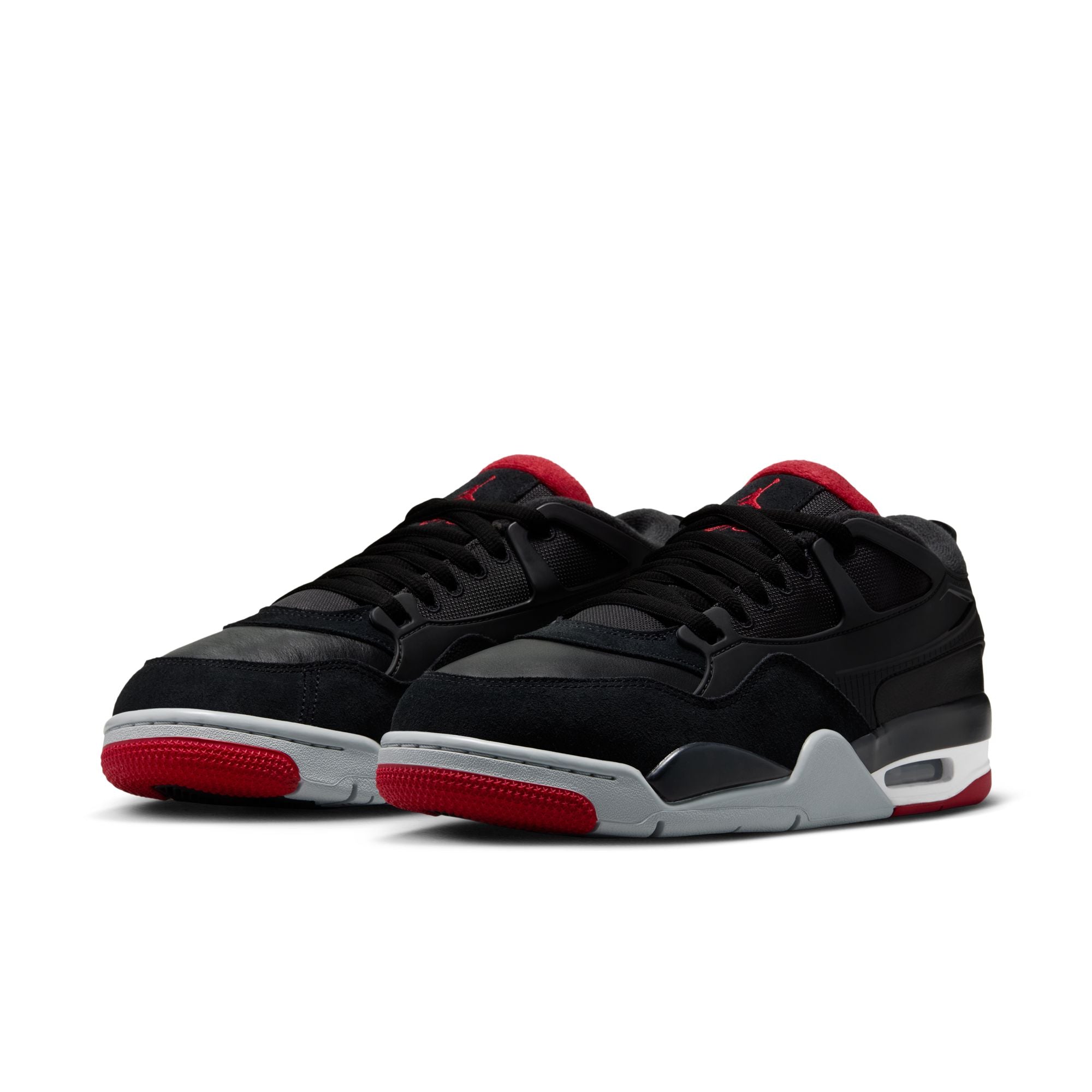 BB Branded Air Jordan 4 RM men's sneakers in black with red accents and a stylish design