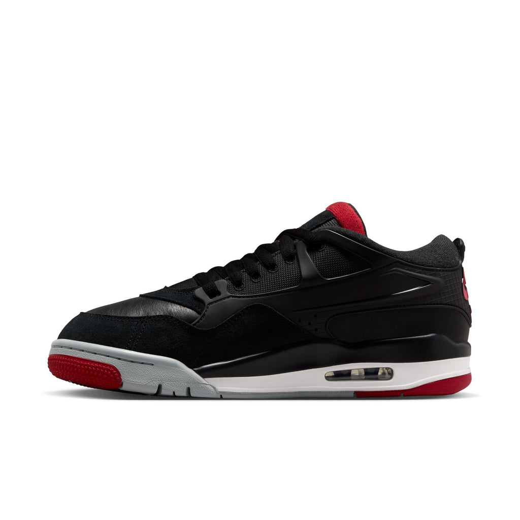 Air Jordan 4 RM men's sneakers in black with red accents and sleek design