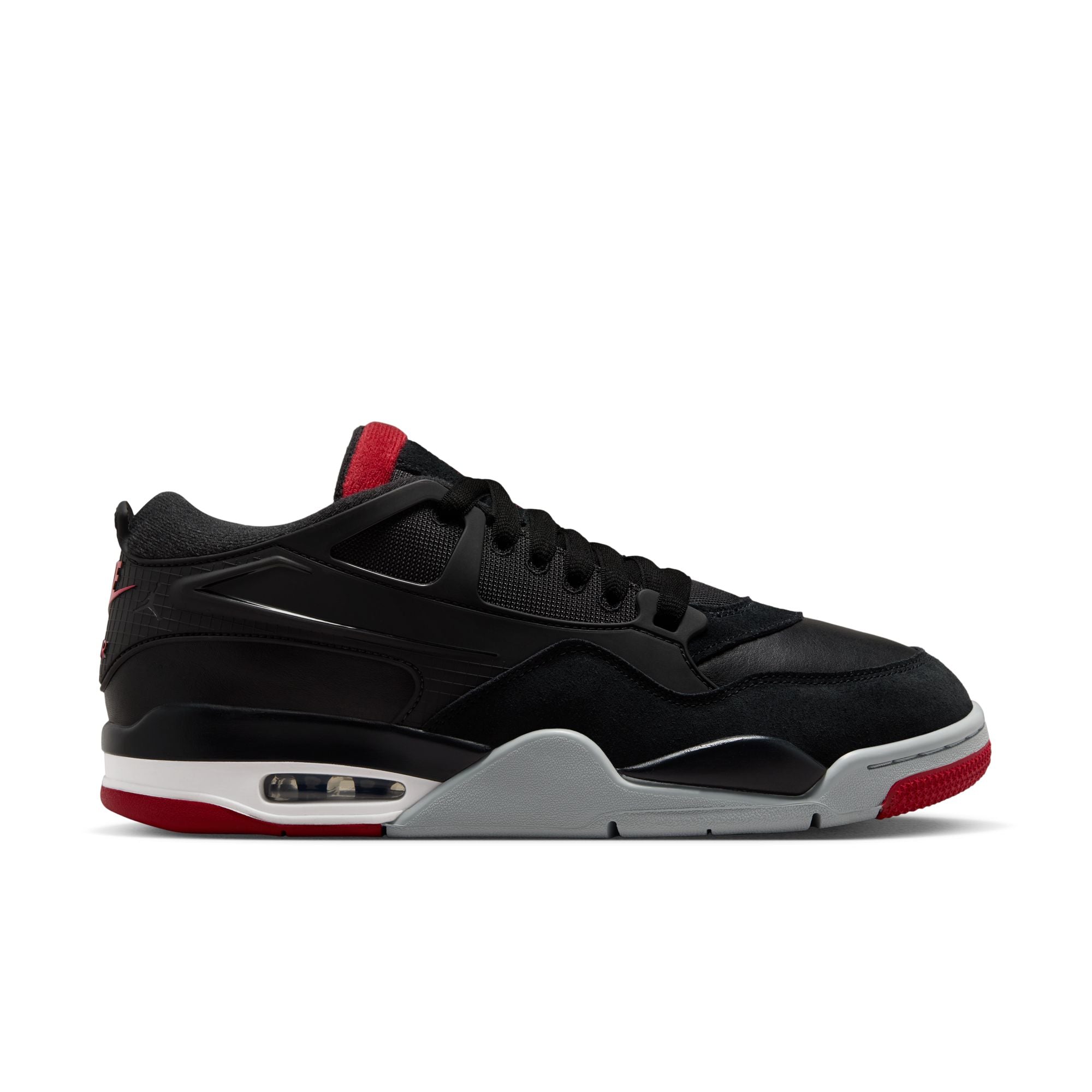 Air Jordan 4 RM men's sneakers in black and red with a sleek design for stylish comfort