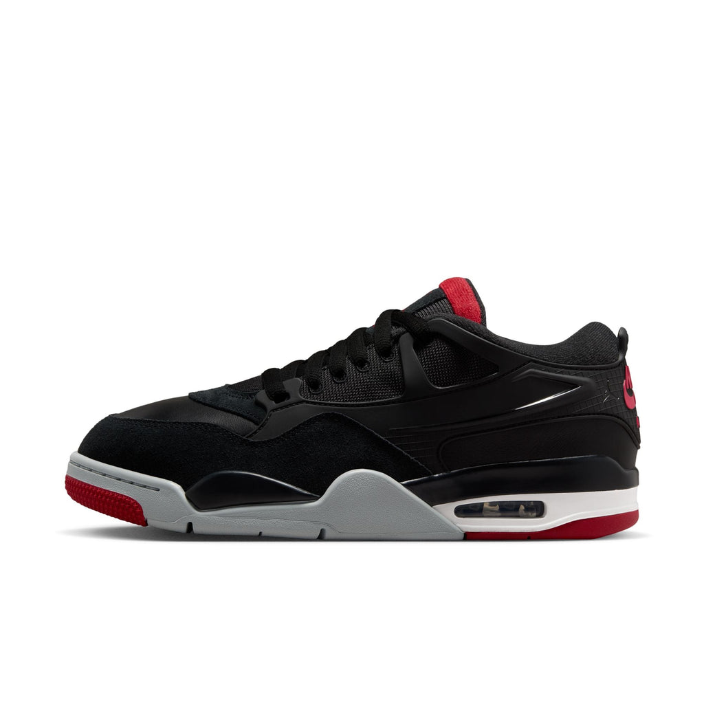Air Jordan 4 RM men's sneakers in black with red accents and sleek design for everyday wear