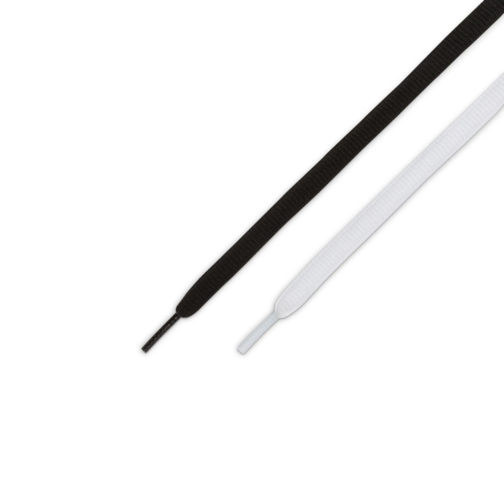 Three lace options for Air Jordan 4 RM men's sneakers in black and white for versatile styling