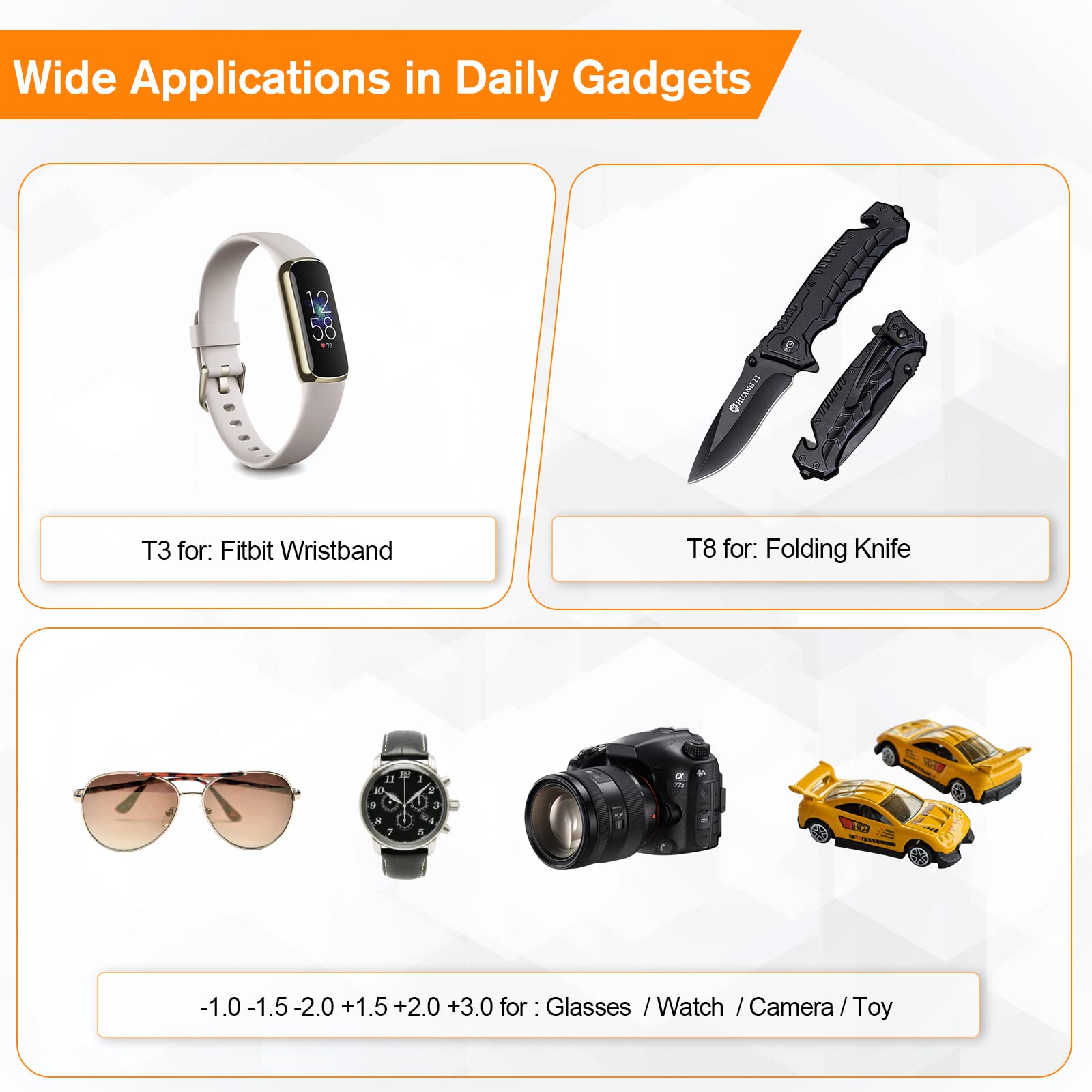 Craques precision screwdriver set for electronics showing wide applications on Fitbit wristband folding knife glasses watch camera and toy