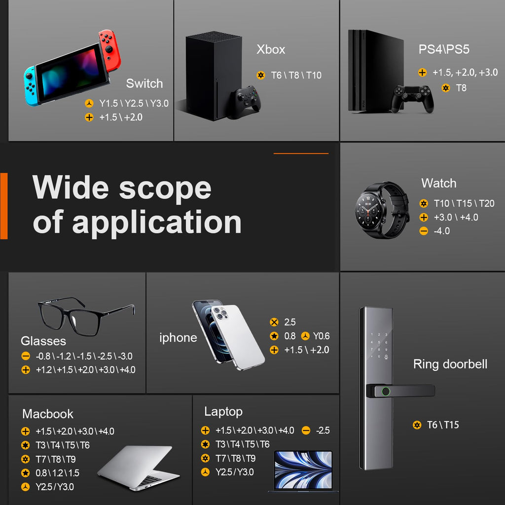 craques precision screwdriver set for electronics compatible with Switch, Xbox, PS4 PS5, watch, glasses, iPhone, Macbook, laptop, and ring doorbell