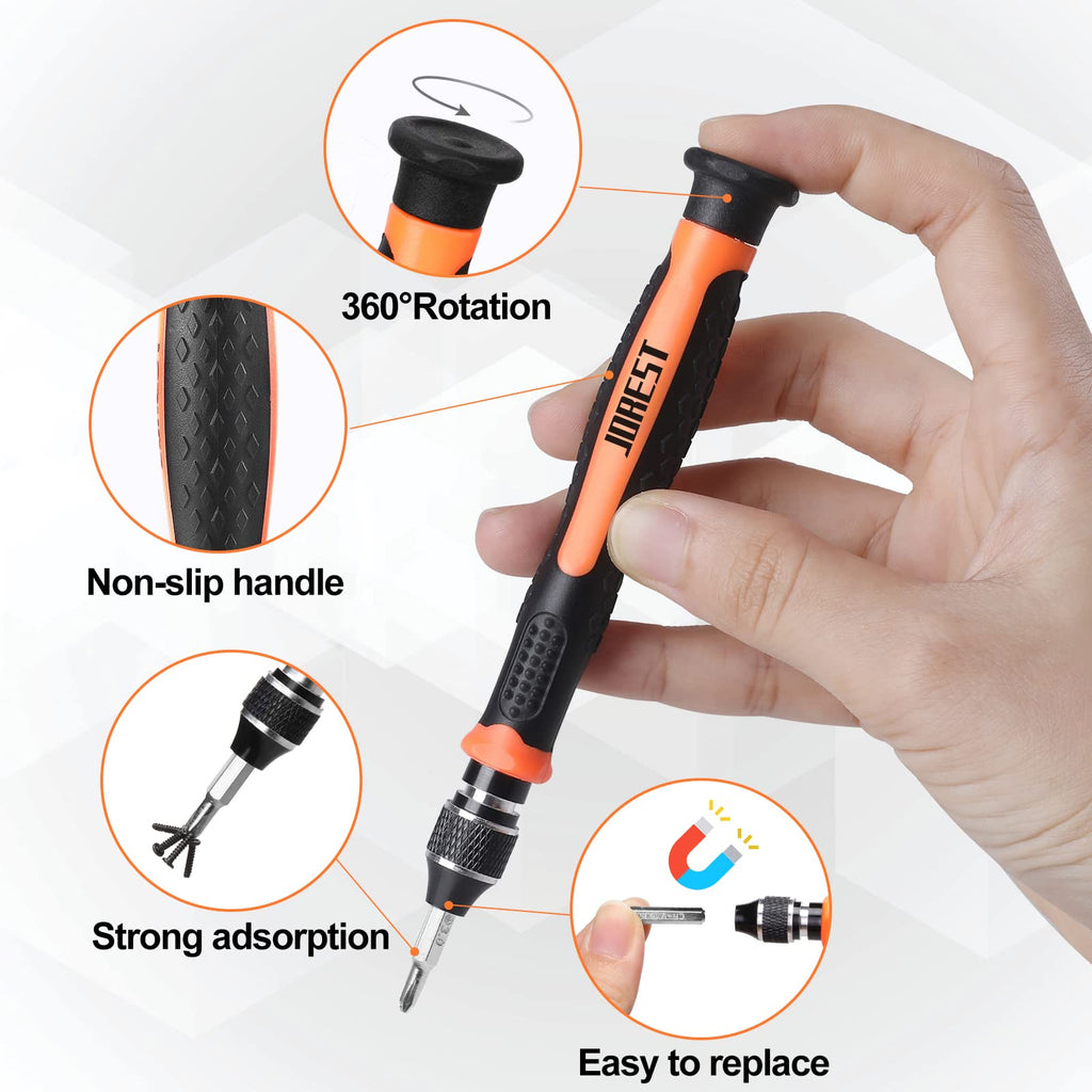 Craques precision screwdriver set for electronics with non-slip handle and 360 degree rotation