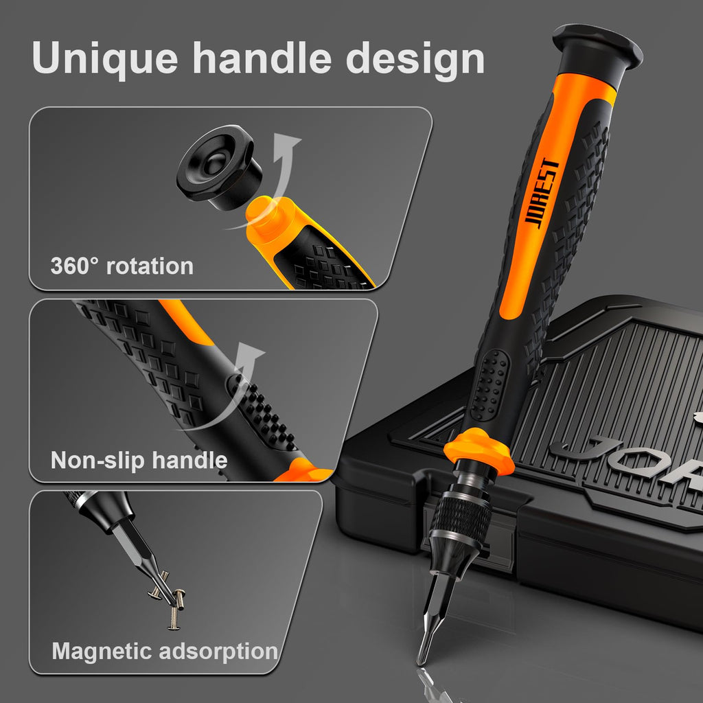 Craques precision screwdriver set for electronics with unique handle design featuring 360 rotation non-slip grip and magnetic adsorption