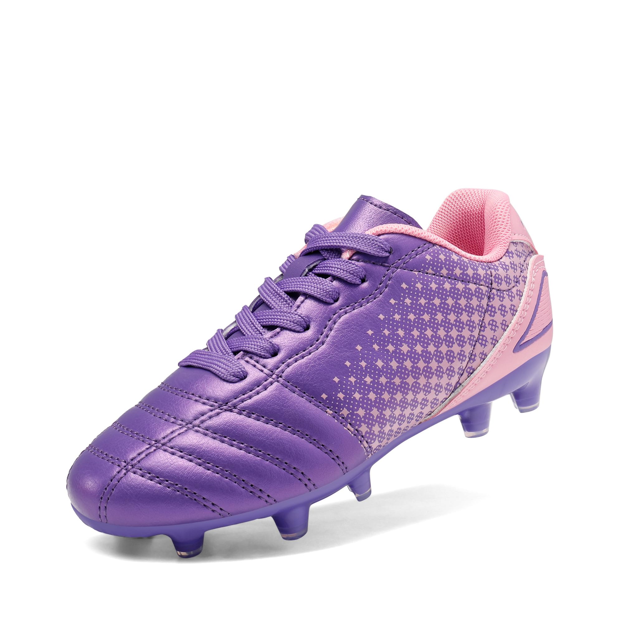 Craques purple and pink kids soccer cleats outdoor with molded studs for field traction