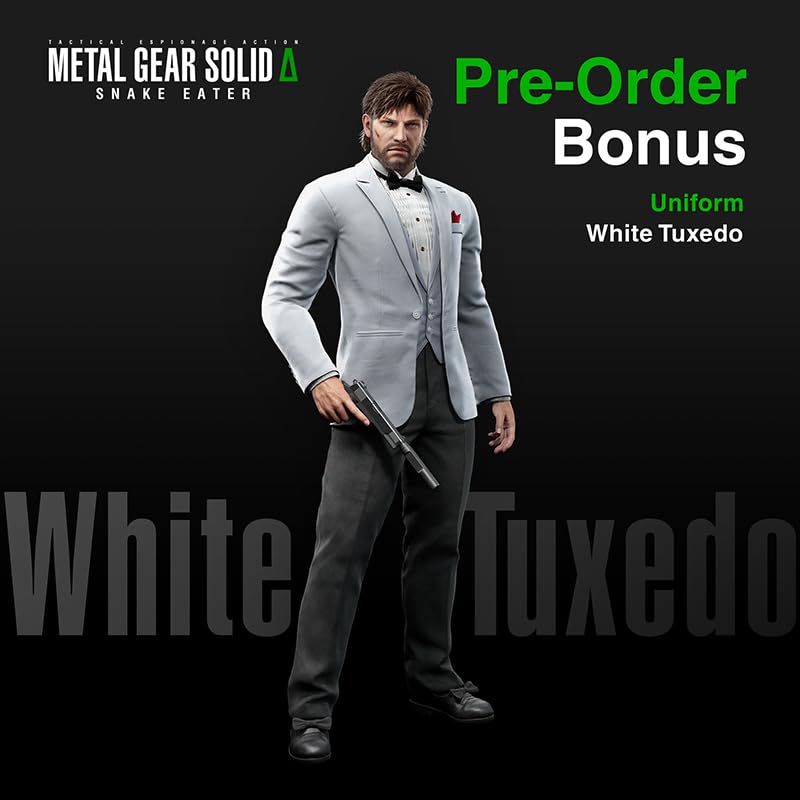 Metal Gear Solid Delta Snake Eater Xbox Series X character in exclusive white tuxedo pre-order bonus