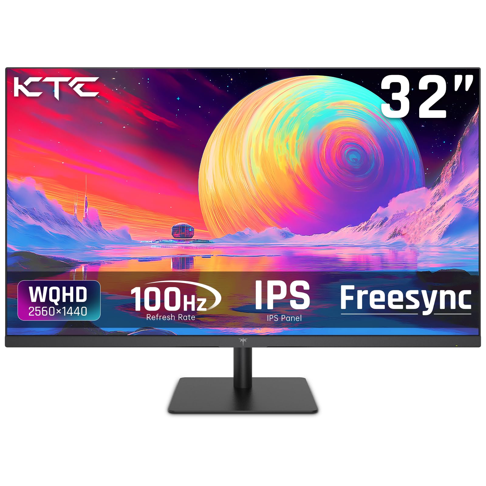 KTC 24 inch gaming monitor with 32 inch display, IPS panel, 100Hz refresh rate, and Freesync technology