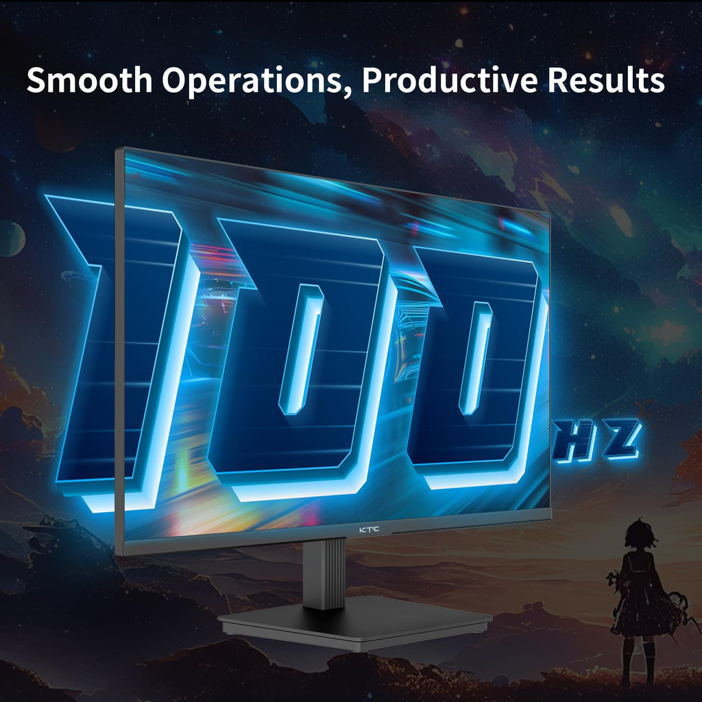 KTC 24 inch gaming monitor with 100Hz refresh rate for smooth operations and productive results