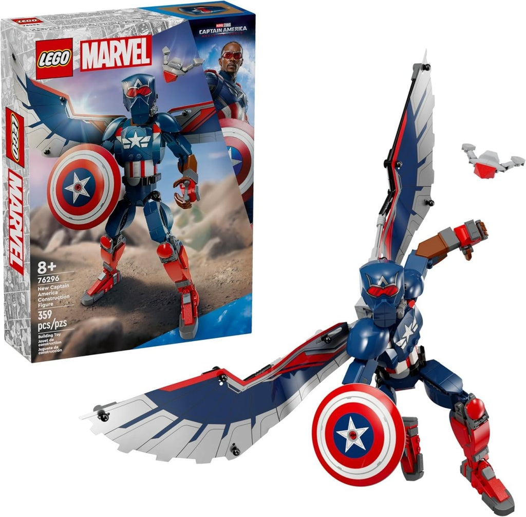 LEGO Marvel Captain America figure with wings and shield building set by craques