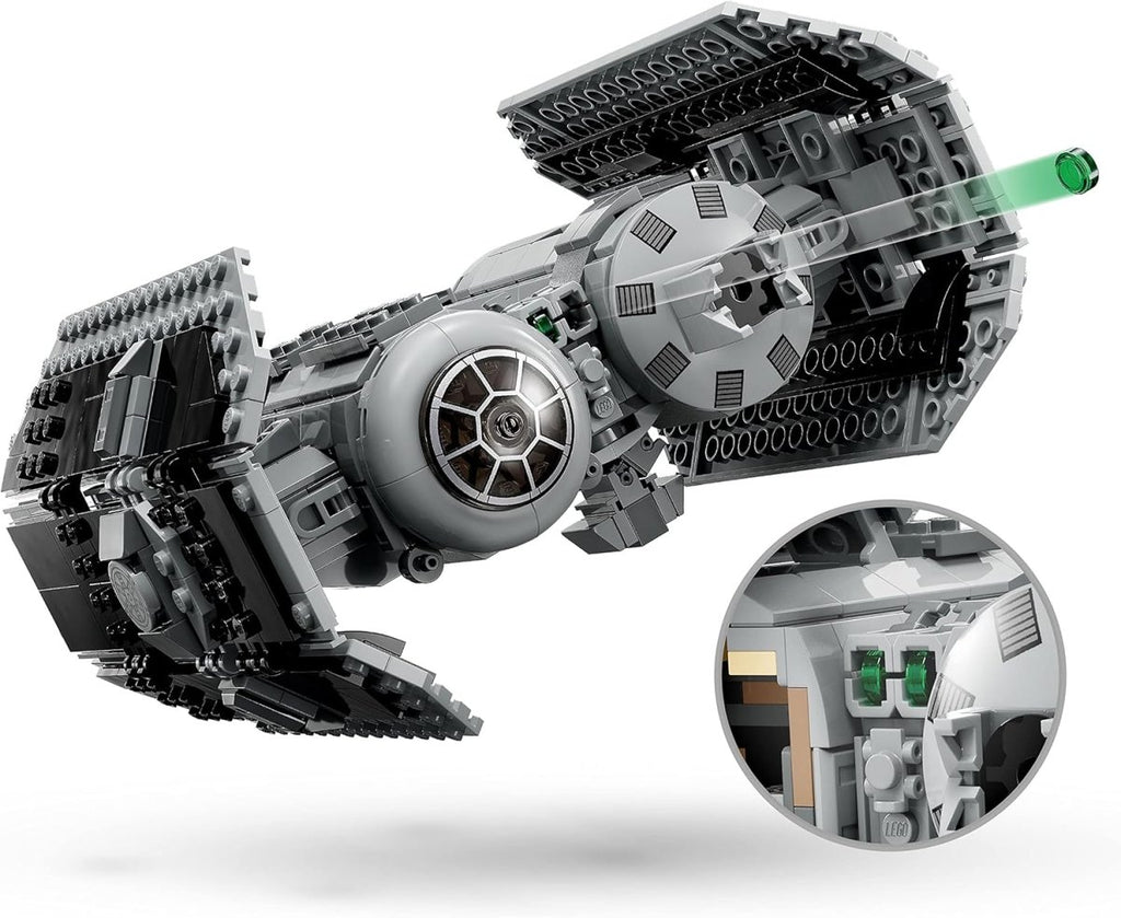 CRAQUES LEGO Star Wars TIE Bomber set model with detailed cockpit and green laser blast feature