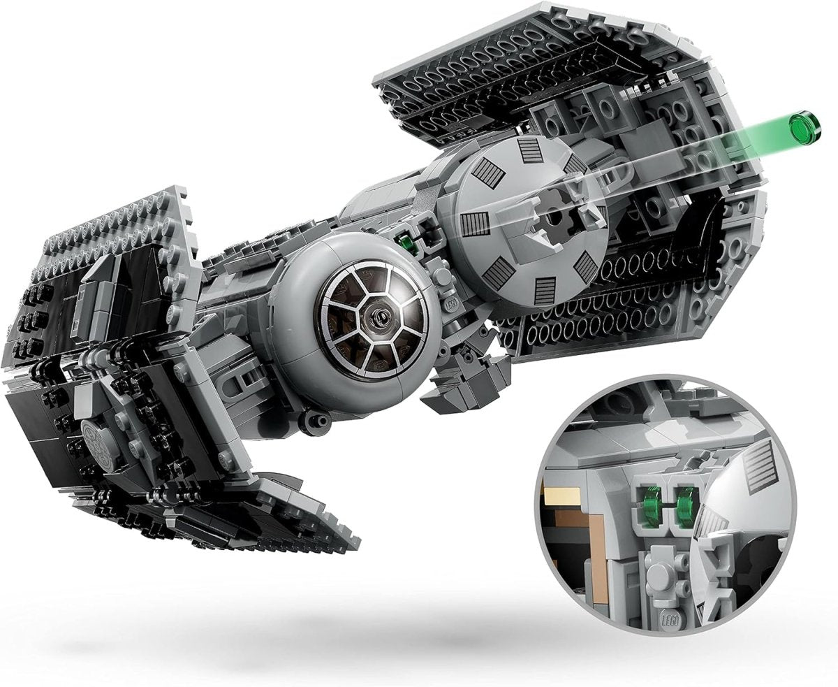 CRAQUES LEGO Star Wars TIE Bomber set model with detailed cockpit and green laser blast feature