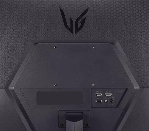 Back view of LG Ultragear 32 inch gaming monitor showing ports and textured design