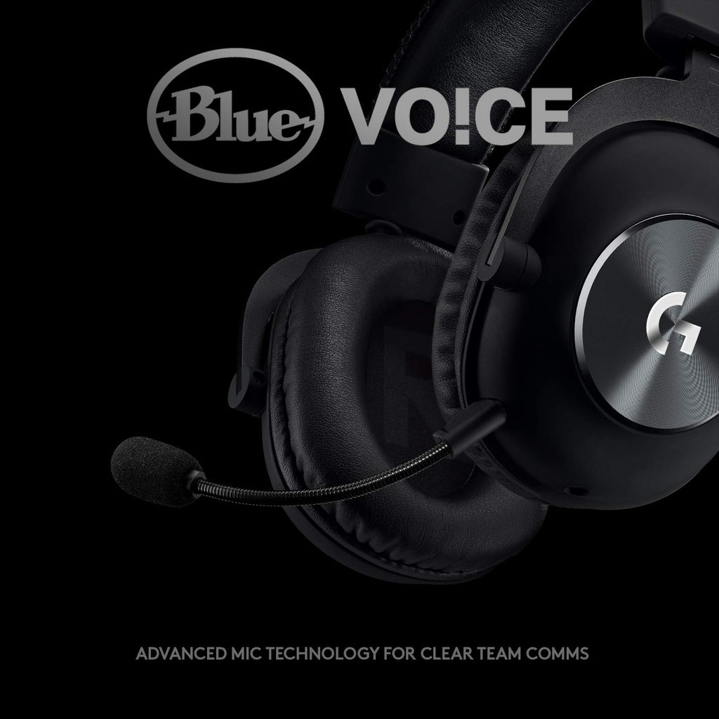 Logitech G PRO X gaming headset with advanced Blue VO!CE mic technology for clear team communication