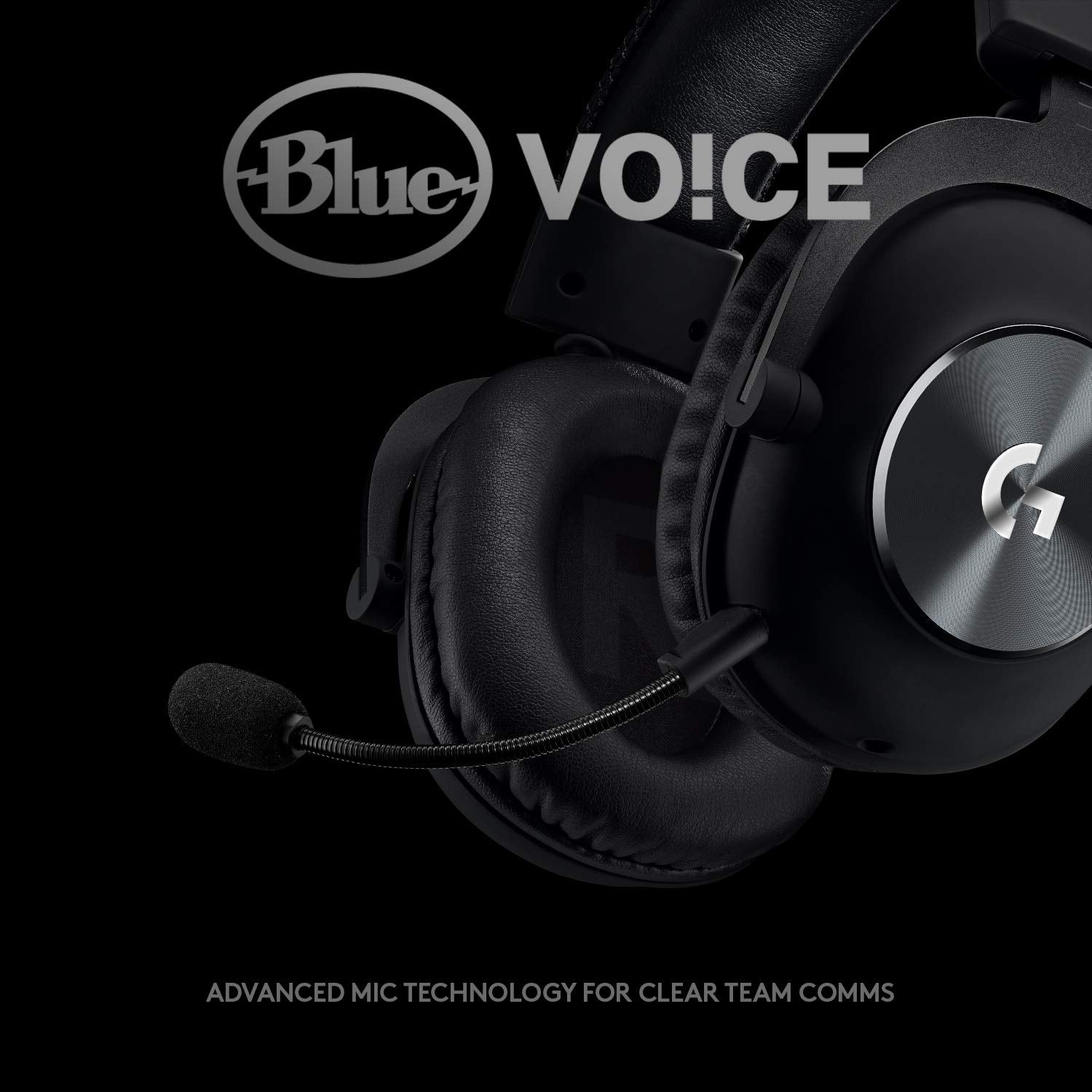 Logitech G PRO X gaming headset with advanced Blue VO!CE mic technology for clear team communication