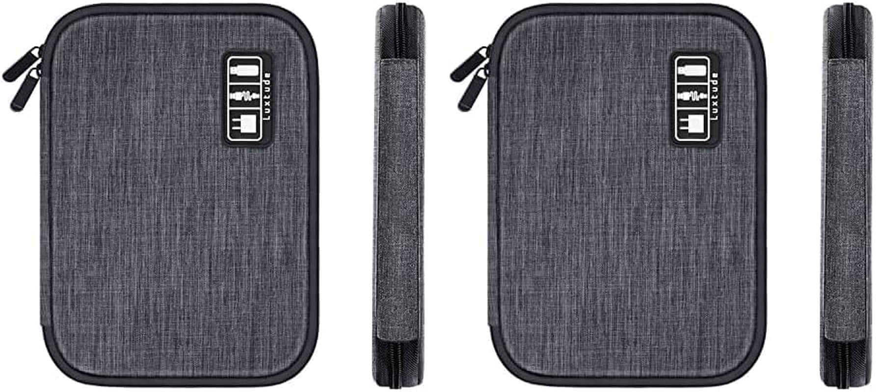 Craques gray travel cord organizer bag with zipper closure and compact design