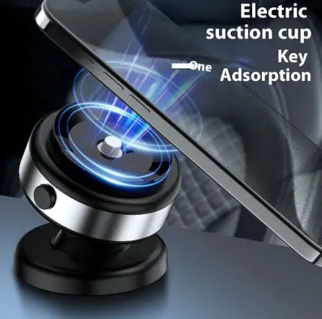 Craques magnetic car phone holder with electric suction cup and key adsorption for secure phone mounting