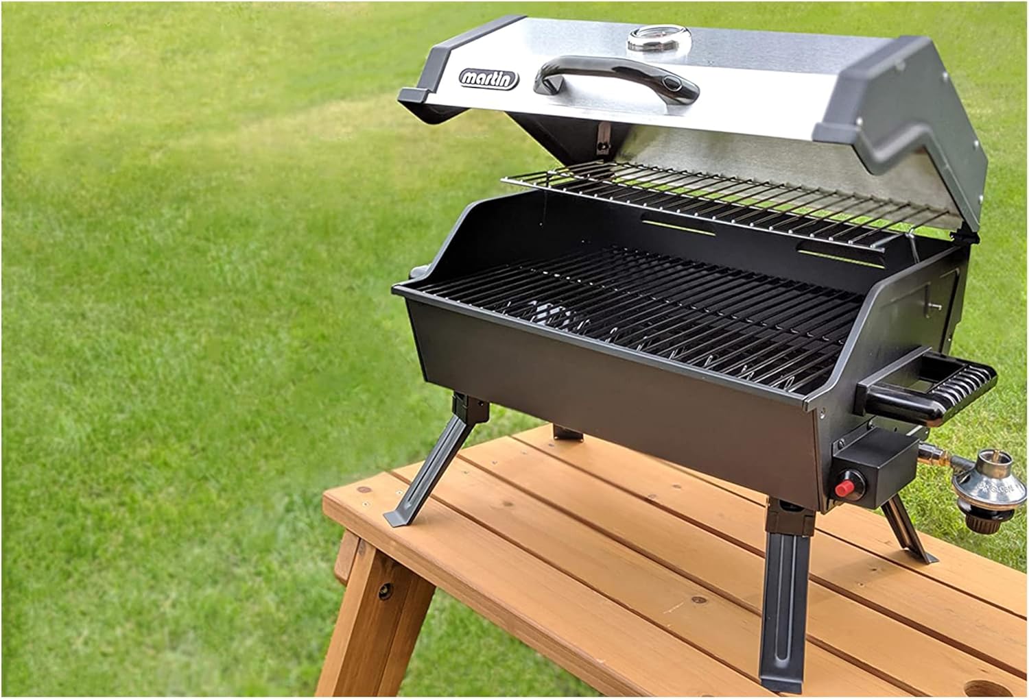 Martin Portable Propane Gas Grill with Foldable Legs