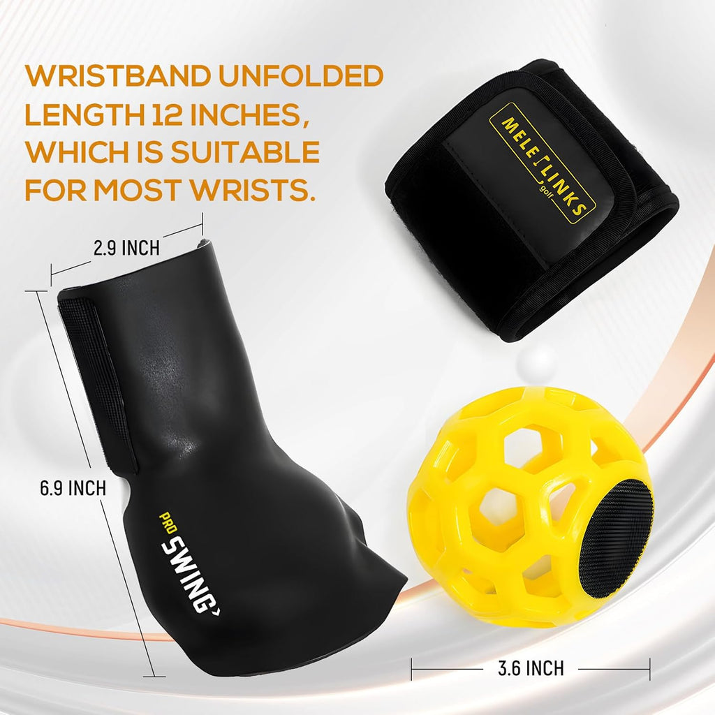 Craques golf swing trainer ball with black wristband and yellow training ball for swing practice